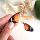 Transparent Earrings Butterfly Wings Orange and Black. Earrings. WonderLand. Online shopping on My Livemaster.  Фото №2