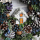 Christmas wreath 'Blueberry' with a white house, Wreaths, Kazan,  Фото №1