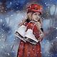 Picture pastel Snowfall (ice skates girl winter landscape), Pictures, Yuzhno-Uralsk,  Фото №1