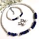 Set of jewelry made of natural pearls and lapis lazuli, Jewelry Sets, Tolyatti,  Фото №1