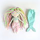 Textile doll mermaid mint. Removable clothes, changing hairstyle. Game. Svetlenky dolls and handmade toys for all ages. Fair Masters.
