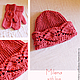 Set knitted Cowberry, knitted hat, scarf - snud and mittens, Headwear Sets, Minsk,  Фото №1