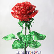 Цветы и флористика handmade. Livemaster - original item Rose beaded Red. Handmade.