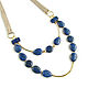 Necklace with lapis lazuli 'Night sky' decoration of lapis lazuli, blue, Necklace, Moscow,  Фото №1