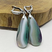 Украшения handmade. Livemaster - original item Spring and Ice Earrings (tinted agate). Handmade.