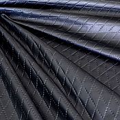 Материалы для творчества handmade. Livemaster - original item Genuine black leather with imitation stitching (rhombus) 0,55 mm. Handmade.