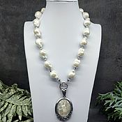 Украшения handmade. Livemaster - original item Women`s beads made of white pearls baroque Majorca. Handmade.