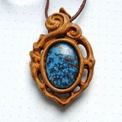 Украшения handmade. Livemaster - original item Wooden pendant with shattuckite. Handmade.