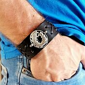 Украшения handmade. Livemaster - original item Men`s bracelet made of genuine leather with 