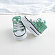 Order Booties sneakers for discharge for girls, mint. 0-3 months. babyshop. Livemaster. . Gift for newborn Фото №3
