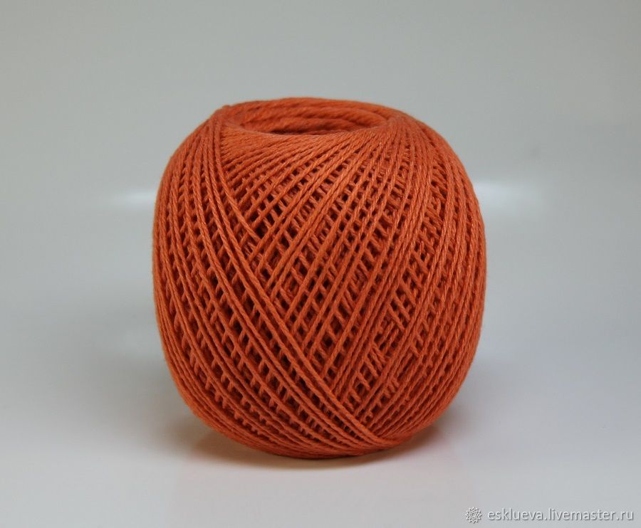 Пряжа: Хлопок с вискозой "Пион" 50 гр, оранжевый (0502) купить в ...