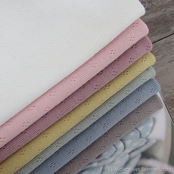 Трикотаж ажурный 100%хлопок, СЕРЫЙ и ГОЛУБОЙ – купить на Ярмарке ...