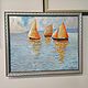 Painting seascape 50 by 40 cm painting three boats yachts. Pictures. paintmart (oikos). My Livemaster. Фото №4