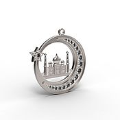 Украшения handmade. Livemaster - original item A Crescent with a star and a mosque in silver 925 (M2). Handmade.