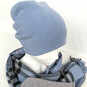 Шарф тканый шарф палантин в гусинлапку (темно-синий, молочный) теплый