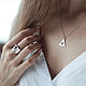 Pendant glossy geometry triangle 925 sterling silver. Necklace. AllOver. Online shopping on My Livemaster.  Фото №2