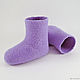 Lavender felted booties from Merino wool 8,7 cm 1 pair. Babys bootees. bornlenki. Online shopping on My Livemaster.  Фото №2