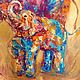Oil painting 'Plasticine elephants'. canvas elephants. Pictures. Pictures with a soul. Online shopping on My Livemaster.  Фото №2