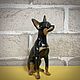 Toy terrier black: author's statuette. Figurines. Creative workshop Cheerful porcelain. My Livemaster. Фото №5