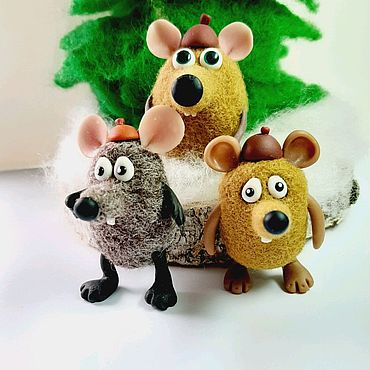 Куклы и игрушки ручной работы. Ярмарка Мастеров - ручная работа Миниатюрные игрушки Крысиная мафия Фигурки из шерсти Смешные игрушки. Handmade.
