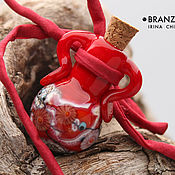 Оттенки рыжего - набор 5 бусин lampwork Branzuletka - шармы браслет