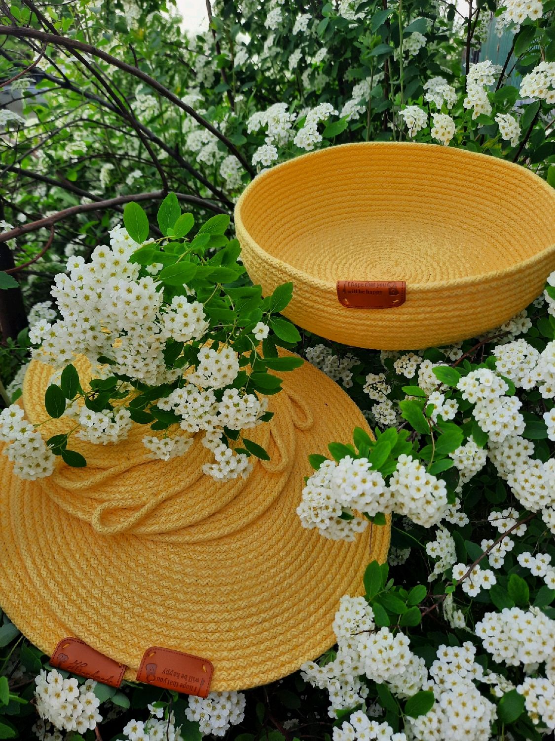 Корзина и салфетки из хлопкового шнура в интернет-магазине Ярмарка ...