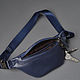 Men's leather waist bag 'Sigma S' (Dark blue). Waist Bag. DragonBags - Rucksack leather. My Livemaster. Фото №4