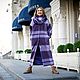 Oversize coat with Snood ' Lavender cage'. Coats. Alexandra Maiskaya. My Livemaster. Фото №6