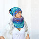 Set winter women's 'Ocean' double hat Snood. Headwear Sets. Natalie Wool -Art. Online shopping on My Livemaster.  Фото №2