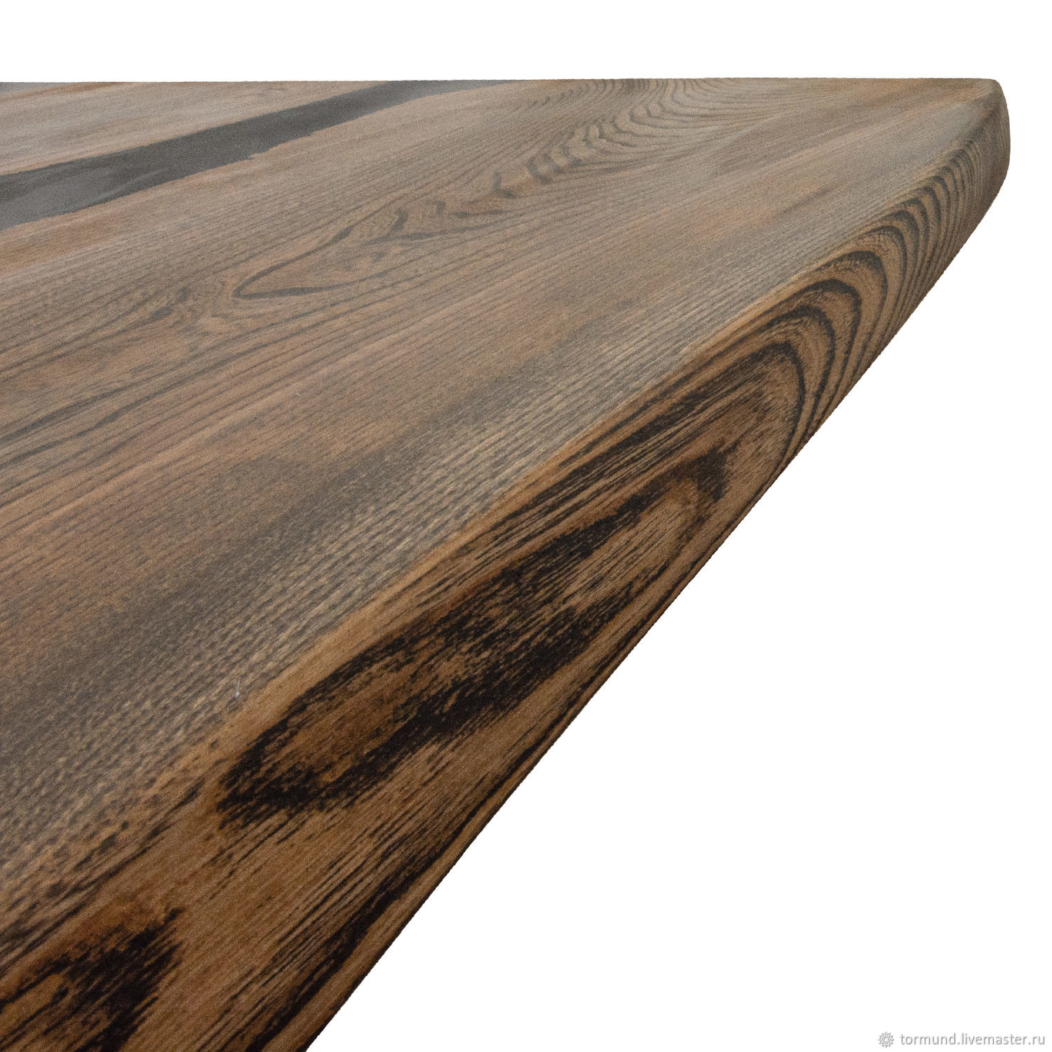 Столешница из массива дерева эпоксидной смолы на заказ из дуба купить в ...
