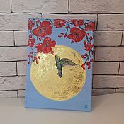 Картины и панно handmade. Livemaster - original item Hummingbird painting on a stretcher. Handmade.