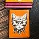 Organizer for documents 'cat in glasses' format B5, Folder, Moscow,  Фото №1