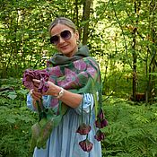 Аксессуары handmade. Livemaster - original item Felted women`s scarf Sweet pea, size 43 x 200 m. Handmade.