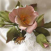 Украшения handmade. Livemaster - original item The decoration of leather, leather flower . Brooch pin PINK ROSE. Handmade.