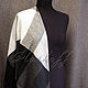 Black-and-white checkered handkerchief made of Italian fabric ' Dorozhny'. Shawls1. Platkoffcom. My Livemaster. Фото №5