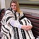 Blanket with sleeves ZEBRA from dog hair. The plaid manual author's work .Exclusive.
