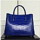 Women's shopping bag, crocodile leather, in dark blue. Classic Bag. SHOES&BAGS. Online shopping on My Livemaster.  Фото №2