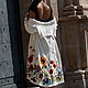 White knitted woolen women's floral cardigan with hand embroidery, Cardigans, Murcia,  Фото №1