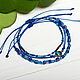 A set of bright blue bracelets on a thread, Bracelet set, Moscow,  Фото №1
