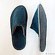 Men's home Slippers Kyoto blue. Slippers. Мастерская VR. My Livemaster. Фото №4