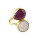 Ring with white agate, agate ring two stones dimensionless. Rings. Irina Moro. Online shopping on My Livemaster.  Фото №2