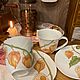 Чашка с блюдцем, фарфор, роспись Осенние фонарики, Чайные пары, Ногинск,  Фото №1
