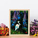 Mini painting Heron bird miniature oil painting with birds. Pictures. Colibri Art - Oil Painting. My Livemaster. Фото №5