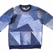 Одежда handmade. Livemaster - original item Sweatshirt Denim Denim Clothing Sweatshirt for women. Handmade.