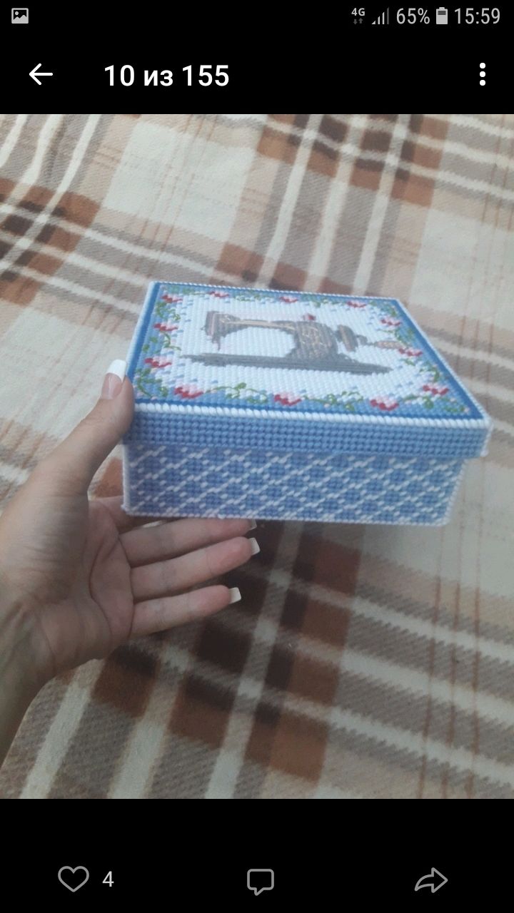 Вышитая шкатулка из пластиковой канвы в интернет-магазине на Ярмарке ...