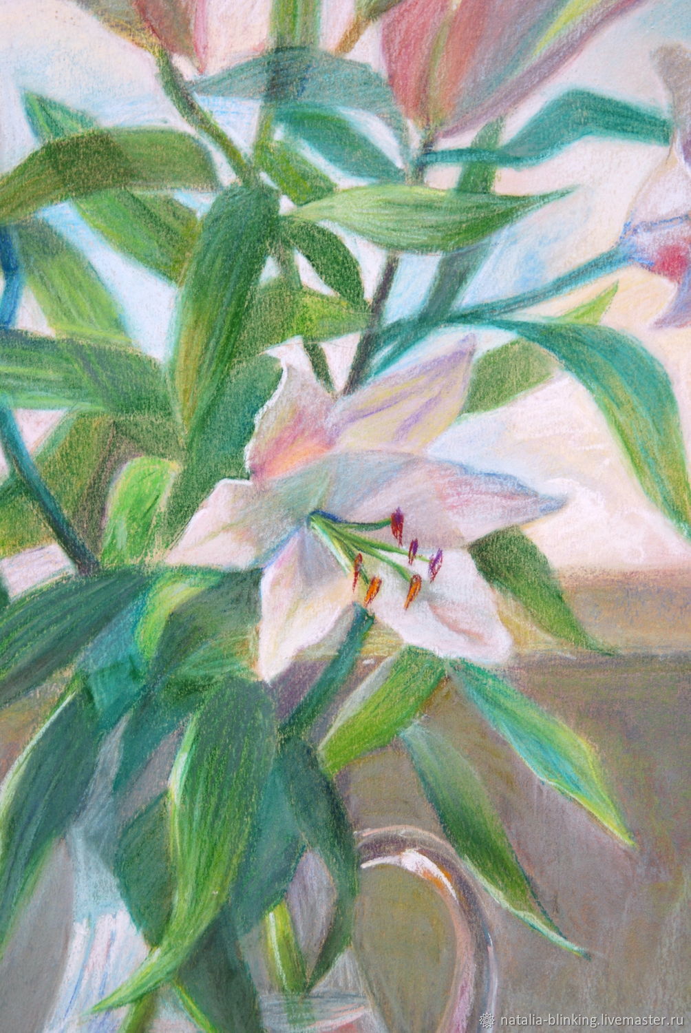 Лилии пастель. Лилии пастелью. Pastel Lilium.