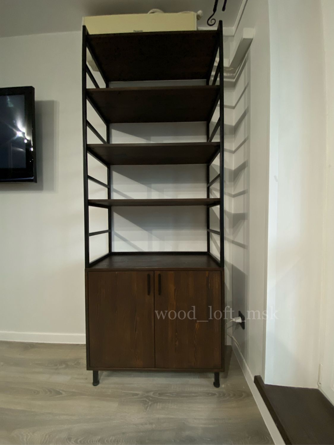 Стеллаж из дерева и металла в интернет-магазине Ярмарка Мастеров по ...