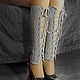 Leggings with lace on leg knitted stockings. Leg warmers. Space Cat Knitting. My Livemaster. Фото №6