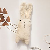Куклы и игрушки handmade. Livemaster - original item Toy soft bunny light linen 16,5 cm. Handmade.