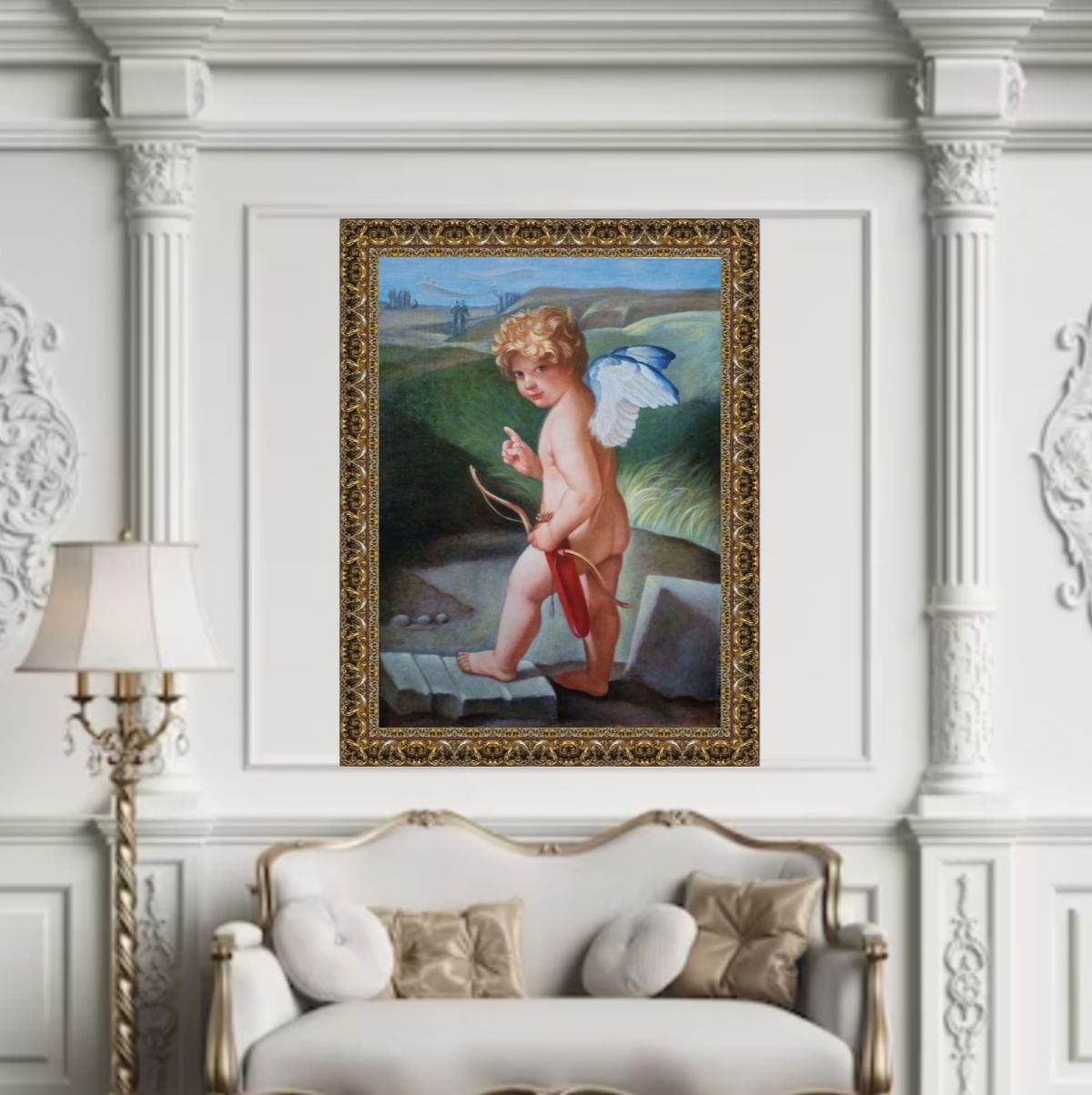 Большая интерьерная картина маслом Амур на заказ в интернет-магазине ...